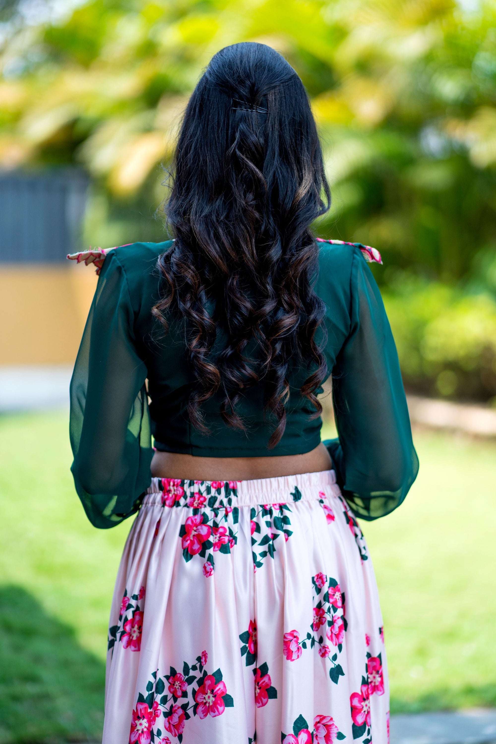 Women Embroidered Designer Top With Floral Printed Palazzo For Party and Office Wear- House of Saba